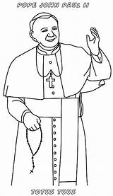 Paul John Pope Ii Coloring Saint Sketch Pages Clipart Papa Neumann St Colouring Faustina Crafts Drawing Juan Kids Pablo Mercy sketch template