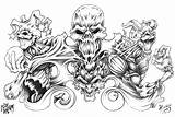 Tattoo Designs Skull Tattoos Sleeve Printable Quarter Men Evil Demon Demons Large Coloring Pages Weed Smoke Stencil Zimbio Clip Google sketch template