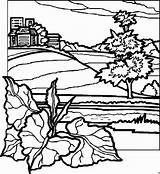 Coloring Landscape Pages Landscapes Adults Colouring Nature Print Color Land Kids Popular sketch template