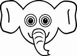 Elephant Coloring Face Pages Wecoloringpage sketch template