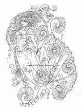 Pisces Coloriage Signs Coloriages Sirenes Intricate Adultes Feuilles Designlooter sketch template