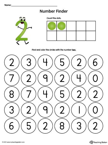number recognition worksheet find  number  color