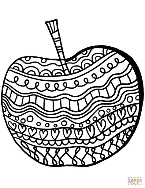 apple  pattern coloring page  printable coloring pages