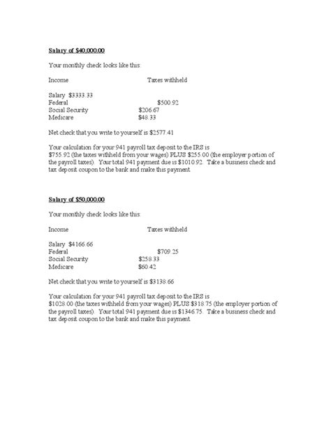 Sample Federal Payroll Calculations Free Download