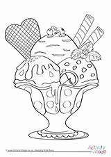 Ice Cream Colouring Sundae Pages Coloring Fill Color Village Winter Summer Scoop Activity Printable Food Colour Bucket Filler Girl Getcolorings sketch template