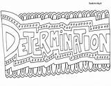 Coloring Pages Doodle Alley Word Determination Colouring Quotes Sheets Words Color Printable Quote Kids Adult Encouragement Mindset Growth Activities Templates sketch template