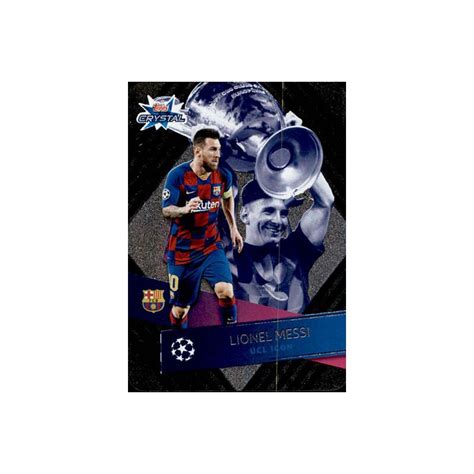 soccer cards lionel messi gold ucl icon topps crystal  tech trading cards