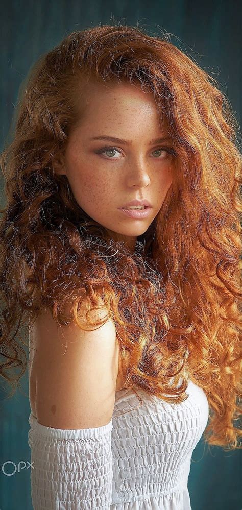 Julia Yaroshenko Curls Red Ginger Side Looking In White Nude Shoulder