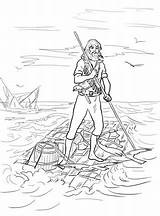 Robinson Crusoe Raft Supercoloring Shipwrecked Naufragio Lưu Kleurboeken Từ ã sketch template