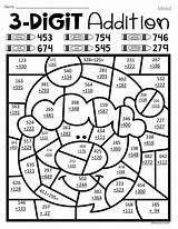 Multiplication Digit Coloring Addition sketch template