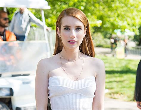emma roberts has us putting our rose colored glasses on so we can properly see this dress