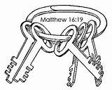 Keys Kingdom Clip Heaven Key Will Matthew 16 Bind Whatever David Earth Shoulder Give His House God Christian Review Shall sketch template