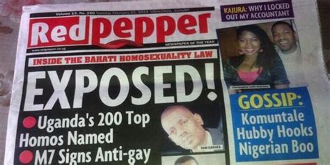 Ugandan Newspaper Red Pepper Outs Top 200 Homos A Day