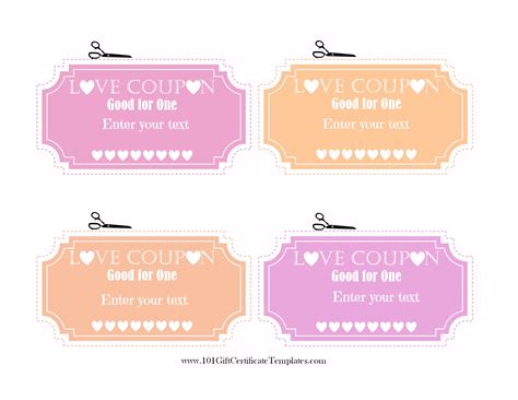 free editable love coupons for him or her