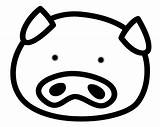 Coloring Pig Face Popular Outline sketch template