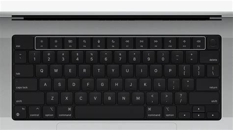 macbook pro keyboard   black design full size function keys  touch id ring