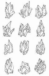 Gem Gems Geometric Minerals Crystalline Geometrisk Pencils sketch template