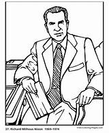 Richard Presidents Coloring Nixon Pages sketch template
