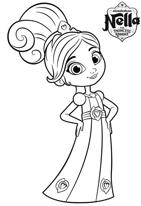 printable nella  princess knight coloring pages