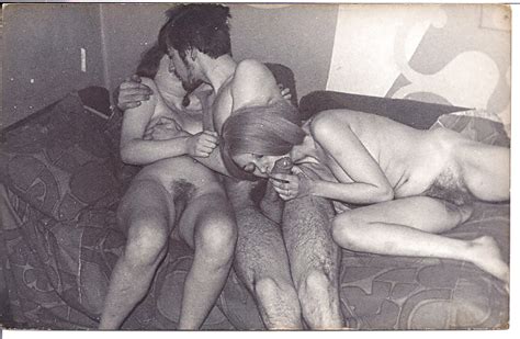 1960s Vintage Bw Threesome Fmf On Floor And Sofa 9 Pics