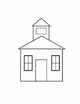 Colouring Schoolhouse sketch template