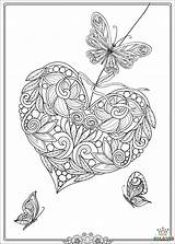 Coloring Pages Heart Hearts Butterflies Butterfly Mandala Flowers Flower Printable Adult Sheet Book Colouring Valentine Bubakids Choose Board Sheets sketch template