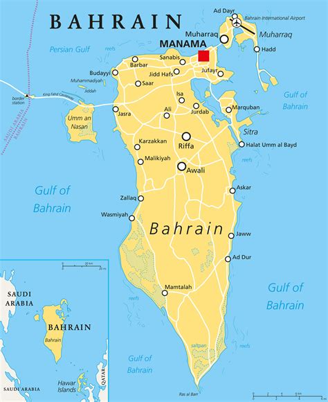 bahrain map guide   world