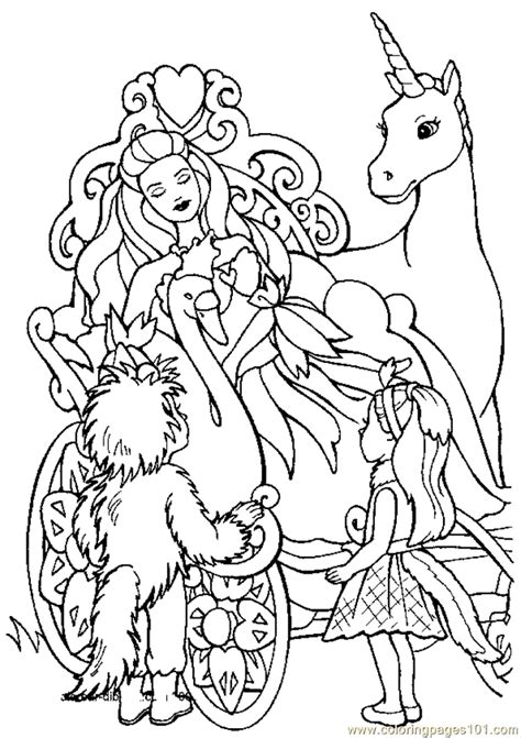 coloring page barbie  unicorn cartoons unicorn coloring home