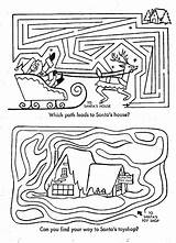 Christmas Coloring Puzzles Puzzle Pages Maze Games Rudolph Comments Santa Color sketch template