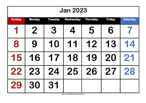 printable calendar january  templates  printable calendar hub