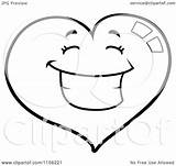 Face Heart Happy Cartoon Coloring Clipart Grinning Outlined Vector Cory Thoman Regarding Notes sketch template