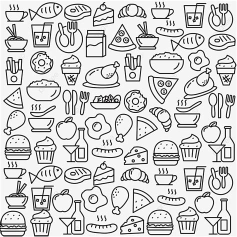 set  food doodle vector illustration food drawing rat drawing