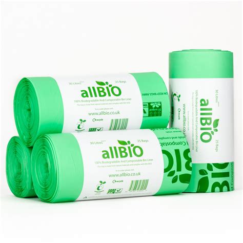 litre compostable bin liners  liners allbio