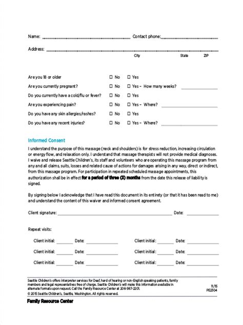free 14 massage consent forms in pdf ms word
