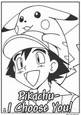 Ash Pikachu Coloring Pages Getcolorings Color Print sketch template