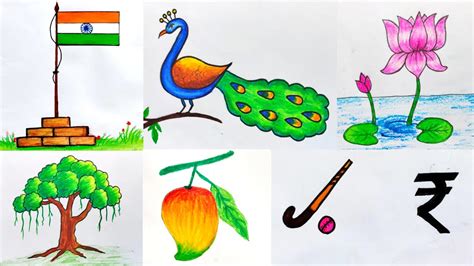 draw national symbols national symbols  india drawing easy