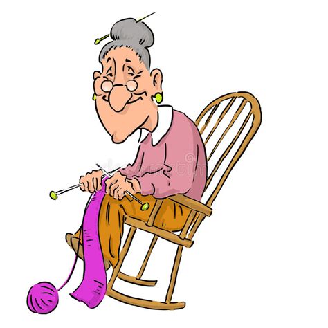 nice elderly grandma in a rocking chair stock vector illustration of