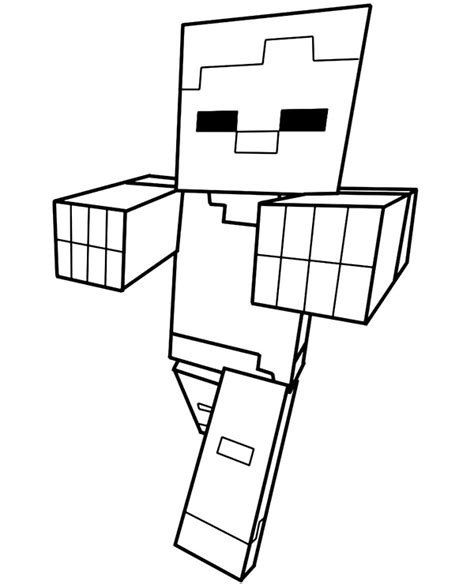 minecraft zombie coloring page
