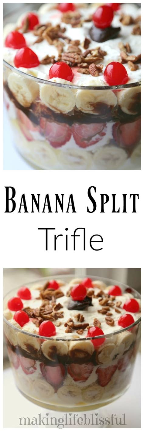 Banana Split Dessert Trifle Recipe Making Life Blissful