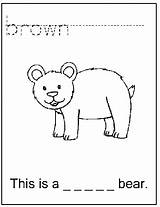 Brown Bear Color Activities Preschool Kinderteacher Kids Printable Book School Words Worksheets Summer sketch template