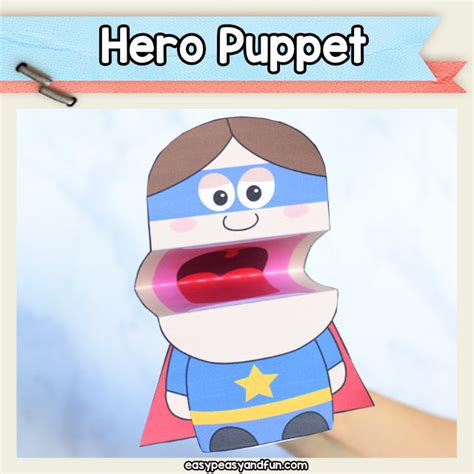 hero puppet printable easy peasy  fun membership