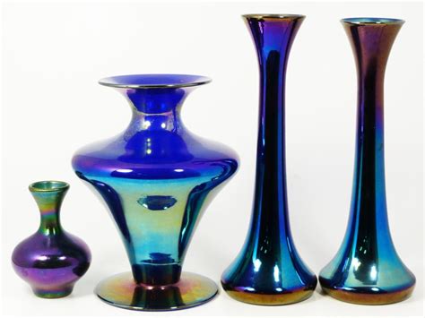 Iridescent Art Glass Vases Art Glass Vase Glass Art Vase