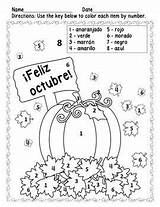 Spanish Pages Octubre Feliz Colors October Happy Teacherspayteachers Class sketch template