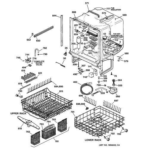 body parts diagram parts list  model gsddbb ge parts dishwasher parts searspartsdirect