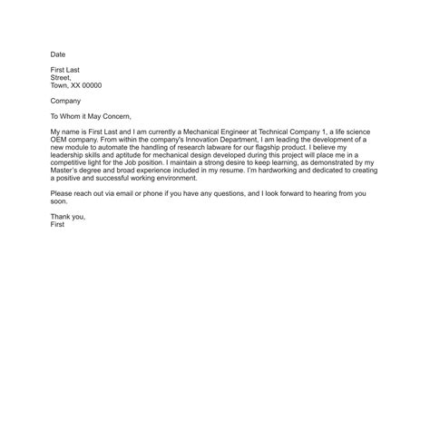 blank cover letter examples