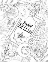 Coloring Book Shadows Spells Pages Witch Sheets Magic Wiccan Adult Pagan Choose Board sketch template