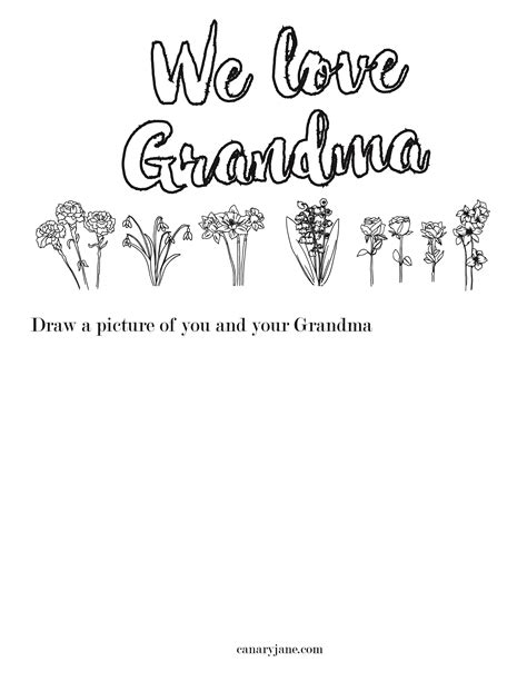 printable coloring pages  mothers day  grandma canary jane