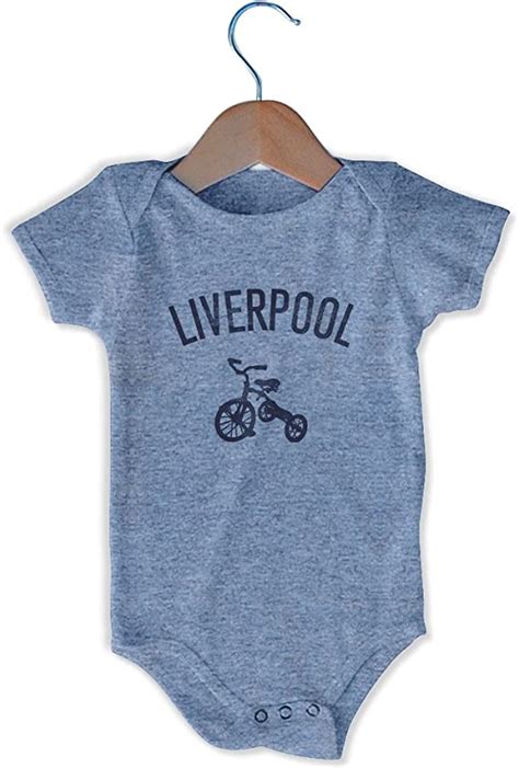 amazoncom liverpool city tricycle infant onesie heather grey   months clothing