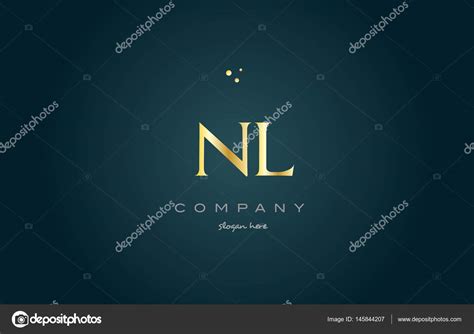 nl   gold golden luxury alphabet letter logo icon template stock vector  dragomirescu