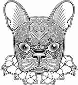 Coloring Pages Pug Boston Terrier Bulldog French Dog Printable Adults Adult Color Mandala Zentangle Print Dogs Animal Colouring Skull Getcolorings sketch template